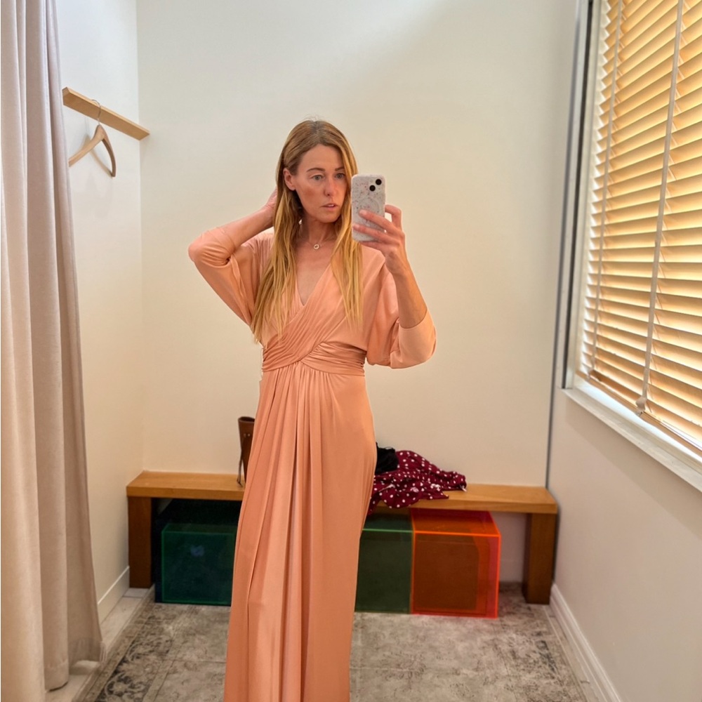 Elegant Peach Maxi Dress